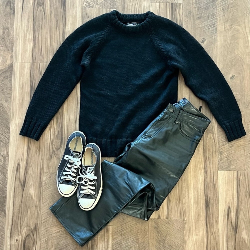 Woolovers BLACK Wool Sweater XS Mens